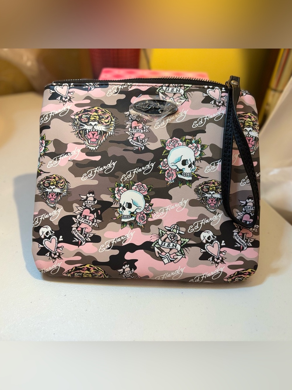 Ed Hardy Pink Camouflage Cosmetic Case NWT